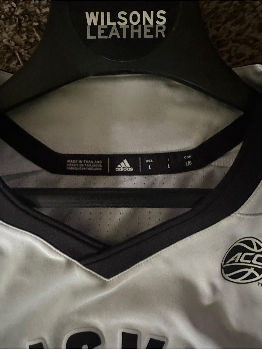 adidas White and Black Louisville Basketball Jersey - Picture 3 of 3